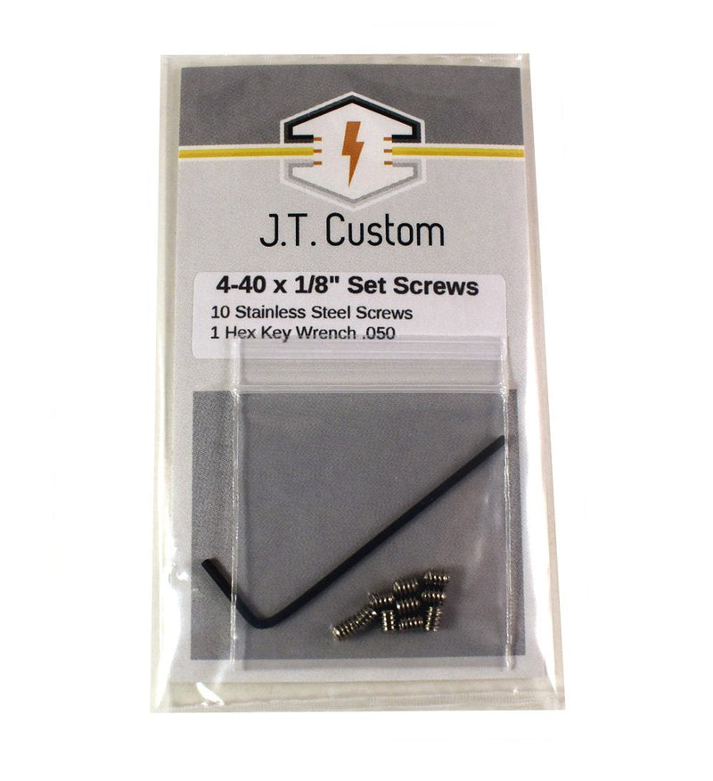  [AUSTRALIA] - 4-40 x 1/8" Socket Set Screws Cup Point Stainless Steel 10 Pack with .050 Hex Key Wrench (1/8" Length) 1/8" Length