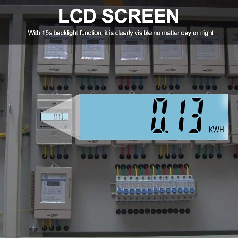  [AUSTRALIA] - KETOTEK 3 Phase Electricity Meter AC Ampere Volt Power Energy Monitor Top Hat Din Rail Bidirectional Wattmeter Power Consumption Input Output kWh Three-phase Meter 3x230V/400V 10(100) A 50/60Hz DTS331