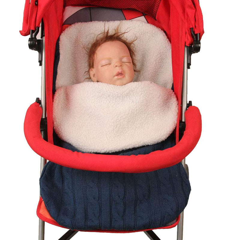  [AUSTRALIA] - Newborn Baby Swaddle Blanket, Knit Warm Fleece Blanket Swaddle Sleeping Wrap Bag Sack Stroller Unisex Baby Sleep Bag for Baby Blue