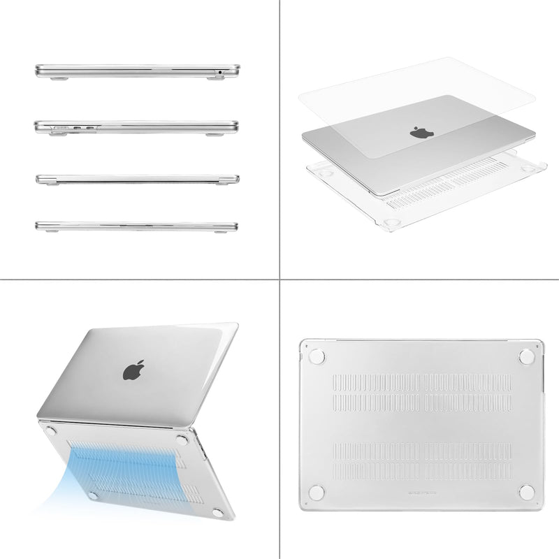  [AUSTRALIA] - MOSISO Compatible with MacBook Air 15 inch Case 2023 Release A2941 M2 Chip with Liquid Retina Display Touch ID, Plastic Hard Shell&Keyboard Cover&Screen Protector&Storage Bag, Crystal Clear