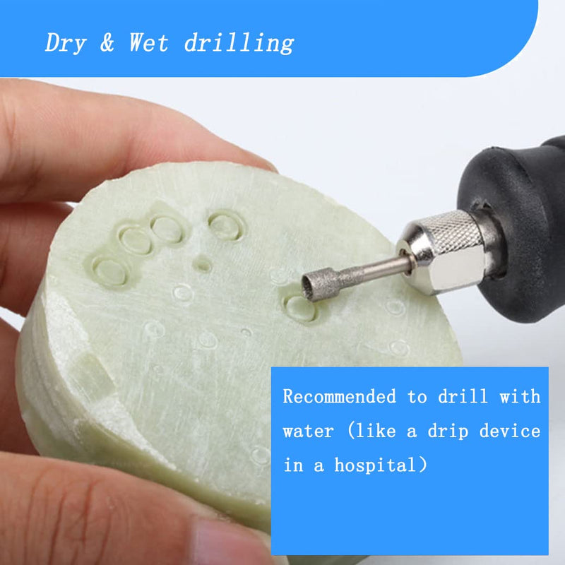  [AUSTRALIA] - Luo ke 10 Pcs Mini Cup Shape Diamond Mounted Grinding Head Burrs for Rotary Tools Includes Dremel with 2.35 MM Mandrel