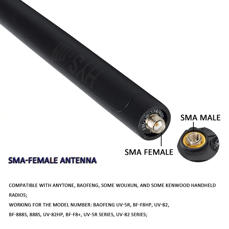  [AUSTRALIA] - HYS SMA Female Dual Band VHF UHF 144/430Mhz 9.3inch Antenna with Led Right for 2 Way Radio Kenwood Yeasu FT-4XR FT-65 FT-25R WOUXUN KG-UVD1P KG-UV6D KG-659