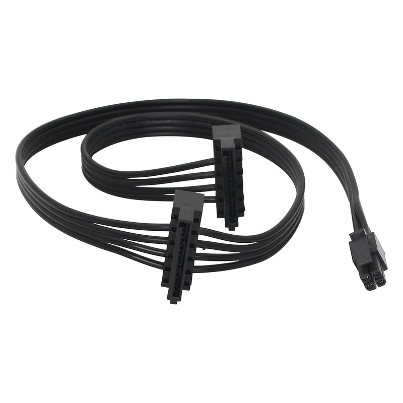  [AUSTRALIA] - CERRXIAN 45cm Motherboard ATX Mini 4 Pin to Dual Right Angle 15 Pin SATA Hard Drive HDD Power Splitter Cable