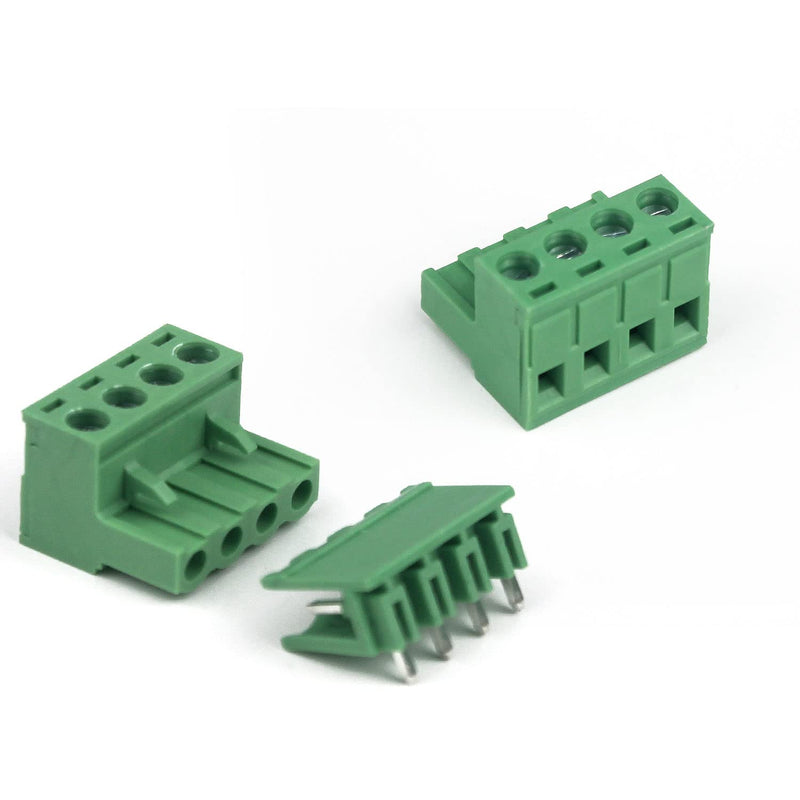  [AUSTRALIA] - 30 Pairs 5.08mm 2 Pin/4 Pin PCB Mount Screw Terminal Connector 250V 10A Terminal Block for Arduino (2 Pin-15 Pairs, 4 Pin-15 Pairs/Green)