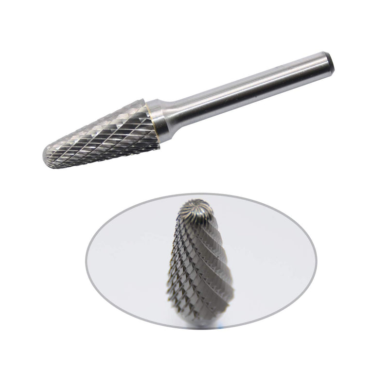 SL-4 Tungsten Carbide Burr Rotary File Taper Shape with Radius End Double Cut with 1/4"Shank for Die Grinder Drill Bit - LeoForward Australia