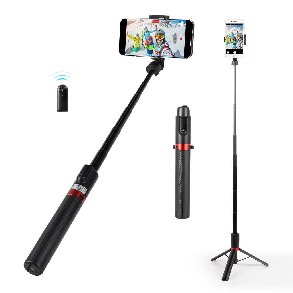  [AUSTRALIA] - SmallRig Selfie Stick Tripod with Bluetooth Remote 130 cm Extendable Travel Lightweight Tripod Stand for Selfie, Live Streaming, Video Conference, Makeup, TIK Tok, for All Phones - 3636B