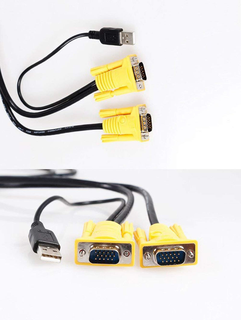  [AUSTRALIA] - RIJERUSB VGA KVM Cable,16 Feet, 16ft Connect with KVM Switches, USB Keyboard/Mouse Cable and Monitor Cable 5M