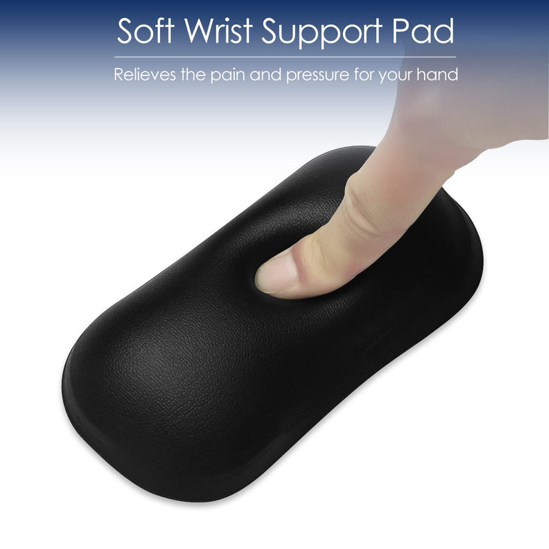  [AUSTRALIA] - ProElife Soft Wrist Rest Pad Small Ergonomic Gel Hand Support Mat with Anti-Slip Base, Comfortable Cute Hand Pillow Relief Hand’s Pain for Office Home Computer Laptop Notebook Mouse (Black) Black