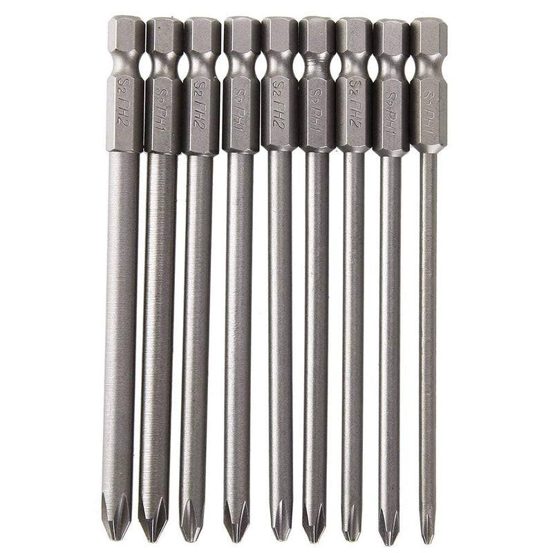  [AUSTRALIA] - Yakamoz 9pcs 4-Inch Magnetic Long Hex Cross Phillips Screw Head Screwdriver Bits Electric Screwdriver Set 9pcs/ 100mm