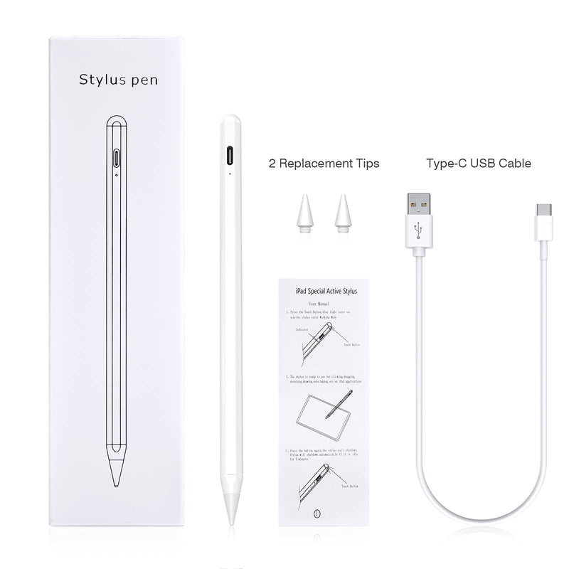 MATEPROX Stylus Pen for iPad, 3rd gen Palm Rejection,Active Stylus Pencil for Apple iPad Pro 11/12.9",iPad 6th/7th Gen,iPad Mini 5th Gen,iPad Air 3rd Gen,Precise for Writing/Drawing/Sketching (White) White - LeoForward Australia