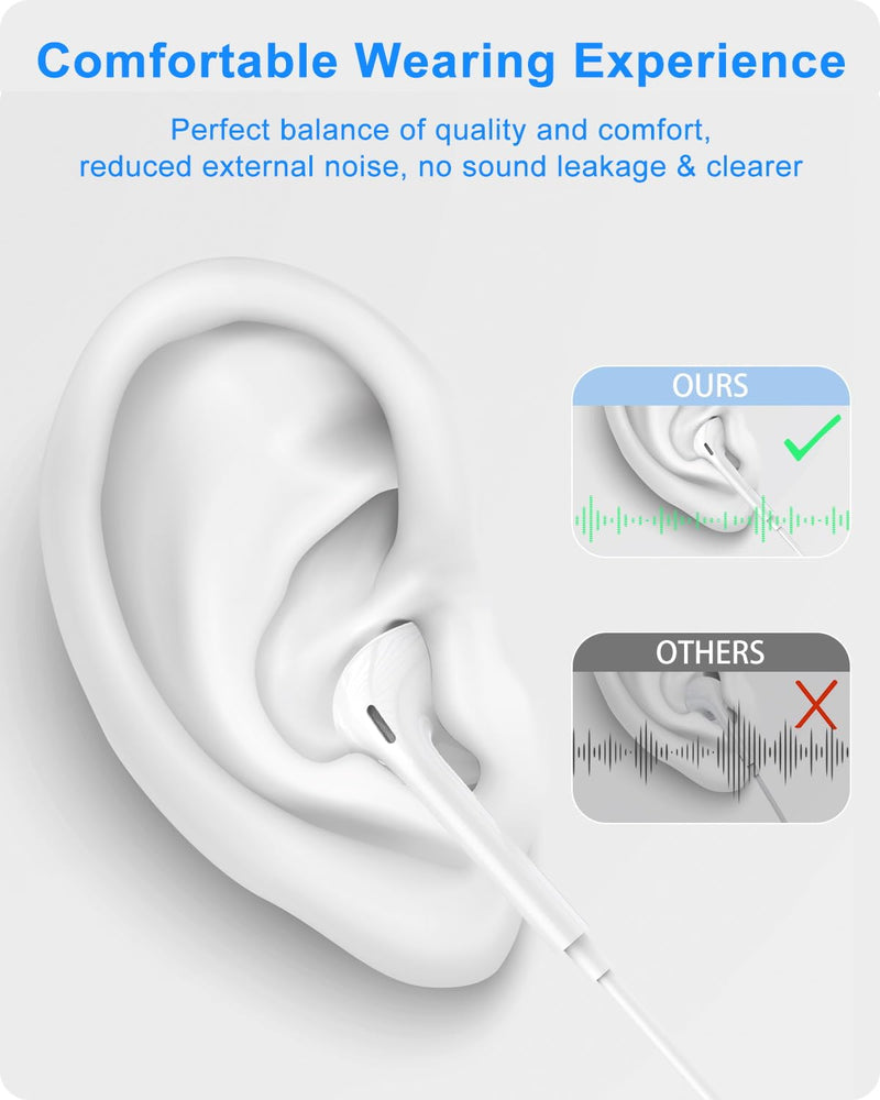  [AUSTRALIA] - Earbuds Wired for iPhone Lightning Earphones Corded Headphones with Microphone Controller [MFi Certified] No Bluetooth Compatible with iPhone 14/13/12/11 Pro Max/XR/X/SE/8P/8/7P/7-All iOS System