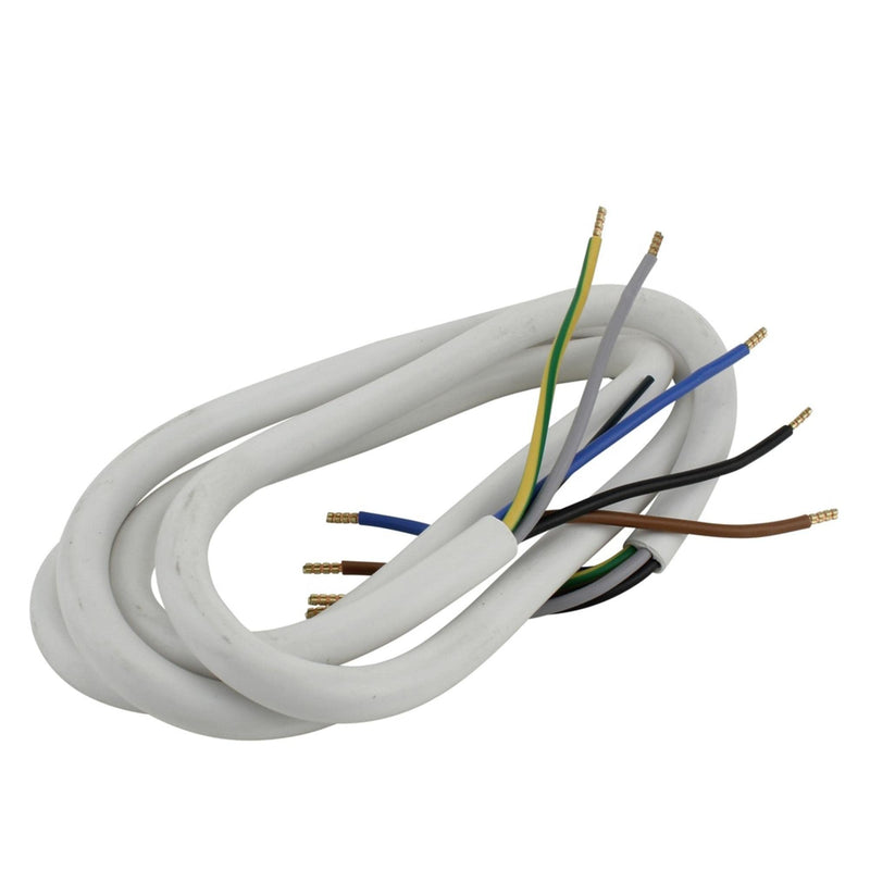  [AUSTRALIA] - UNITEC stove connection cable H05VV-F 5G 2.5 mm², 2 m, white, for low and medium mechanical stress