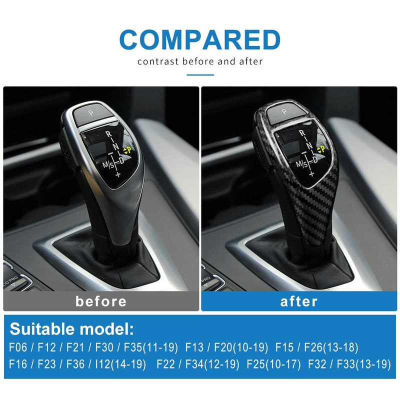 AIRSPEED Carbon Fiber Car Gear Shift Knob Cover Interior Trim for BMW F20 F21 F22 F23 F30 F32 F33 F34 F35 F36 F06 F12 F13 F25 F26 F15 F16 I8 Accessories Style C - LeoForward Australia