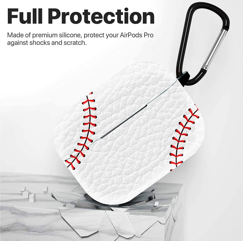  [AUSTRALIA] - Baseball Print Airpods Case Compatiable with Airpods pro - Airpods pro Cover with Key Chain, Full Protective Durable Shockproof Personalize Wireless Headphone Case baseball-pro