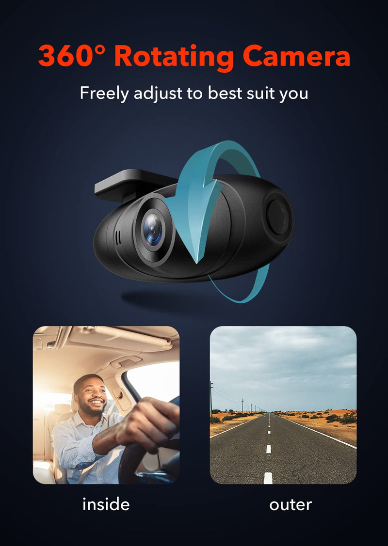  [AUSTRALIA] - REDTIGER Dash Cam Front WiFi F5,1080P Full HD,Smart Dash Camera for Cars,360 Degree Rotation,APP Control,Loop Recording,G-Sensor,Night Vision,Parking Mode