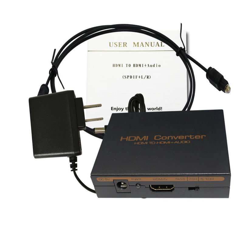  [AUSTRALIA] - 1080P HDMI Audio Extractor HDMI to HDMI + Optical TOSLINK SPDIF + Analog RCA L/R Stereo Audio Video Splitter Converter for Blu-ray Player Xbox PS3 PS4 Support Full HD1080p 3D