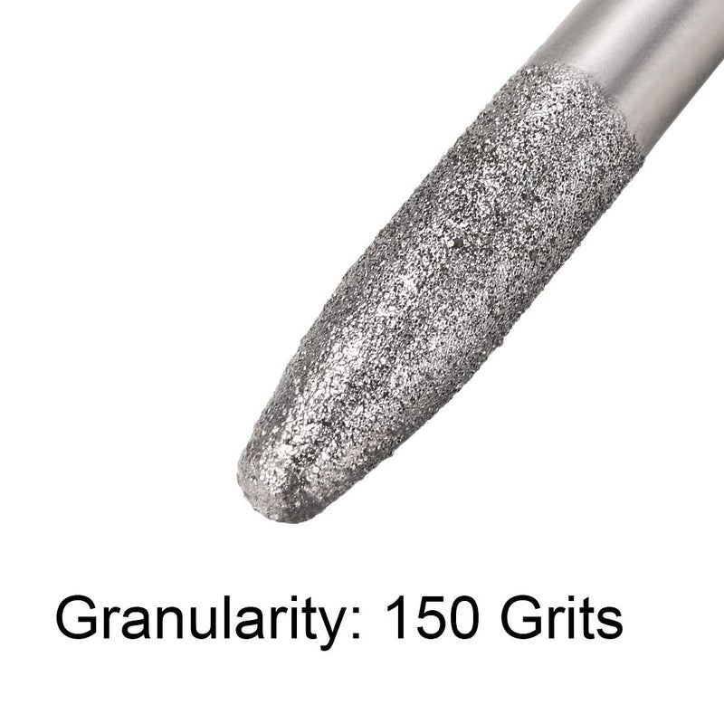 uxcell Diamond Burrs Bits Grinding Drill Carving Rotary Tool for Glass Stone Ceramic 150 Grit 1/4" Shank 6mm Tapered 5 Pcs - LeoForward Australia