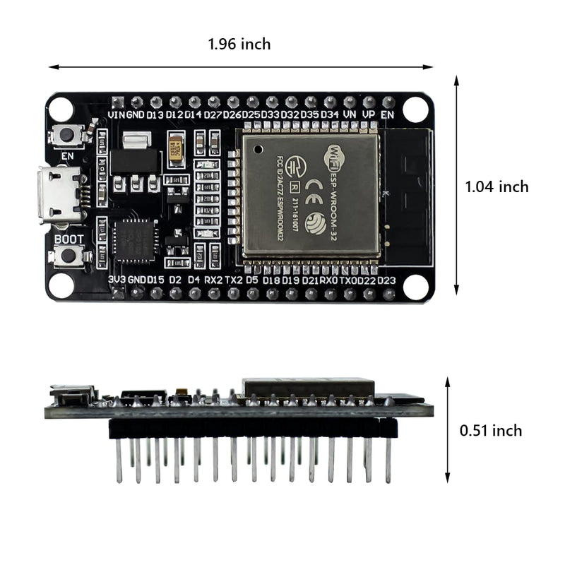  [AUSTRALIA] - Hosyond 2Pack ESP32 ESP-32S ESP-WROOM-32 Development Board CP2102 Chip Dual Core Microcontroller Compatible with Arduino