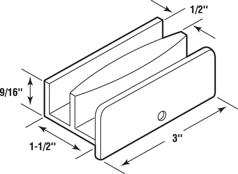  [AUSTRALIA] - PRIME-LINE Products M 6219 Sliding Shower Door Bottom Guide For 7/16 in. Thick Doors, Plastic Construction, White