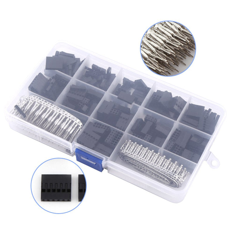  [AUSTRALIA] - 620pcs Connector Pin Housing Jumper Wire Cable Pin Header Connector Housing Kit Male Female Crimp Pins Adaptor Terminal