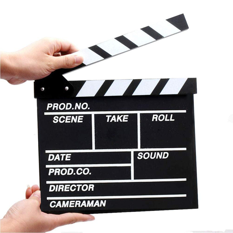  [AUSTRALIA] - BERON Professional Vintage TV Movie Film Clap Board Slate Cut Prop Director Clapper -Black Black