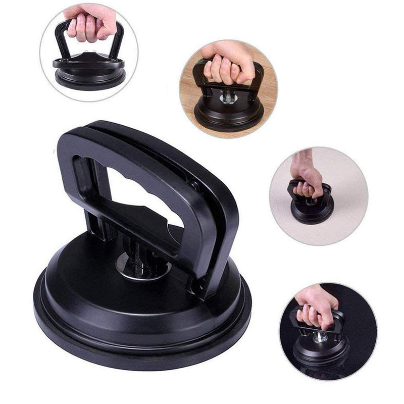  [AUSTRALIA] - WeTest Upgraded Black Aluminum Suction Cup Dent Puller Car Dent Puller, 2 Handle Lifter Dent Remover for Car Dent Repair, Heavy Duty Glass Lifting and Objects Moving