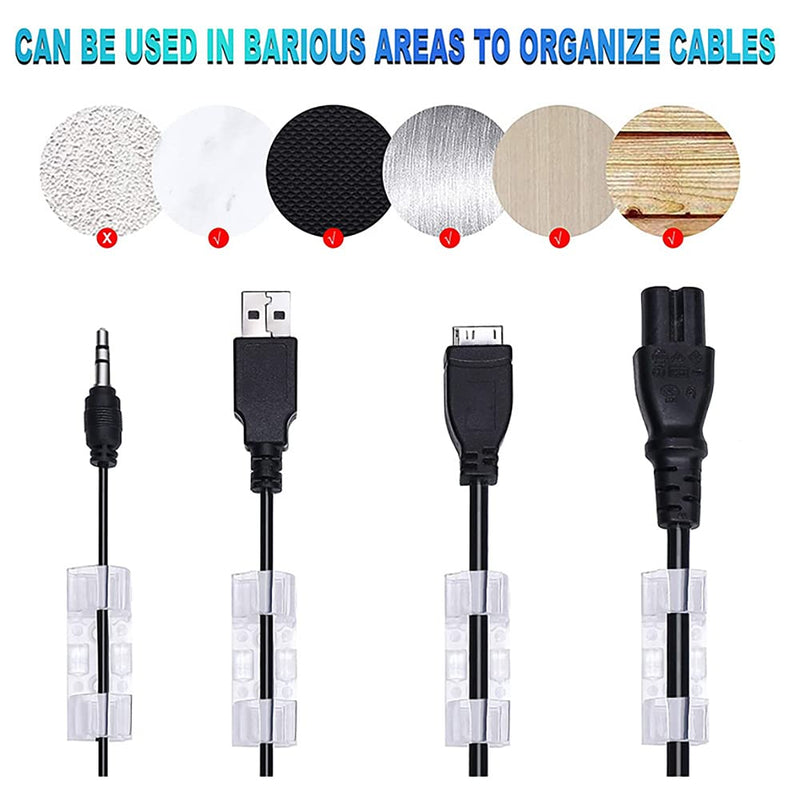  [AUSTRALIA] - 20pcs Wire Clips, Adhesive Cable Clear Clips, Multipurpose Cord Holder, Car Cable Organizer, Cable Wire Management, Cable Holder for Car, Office and Home