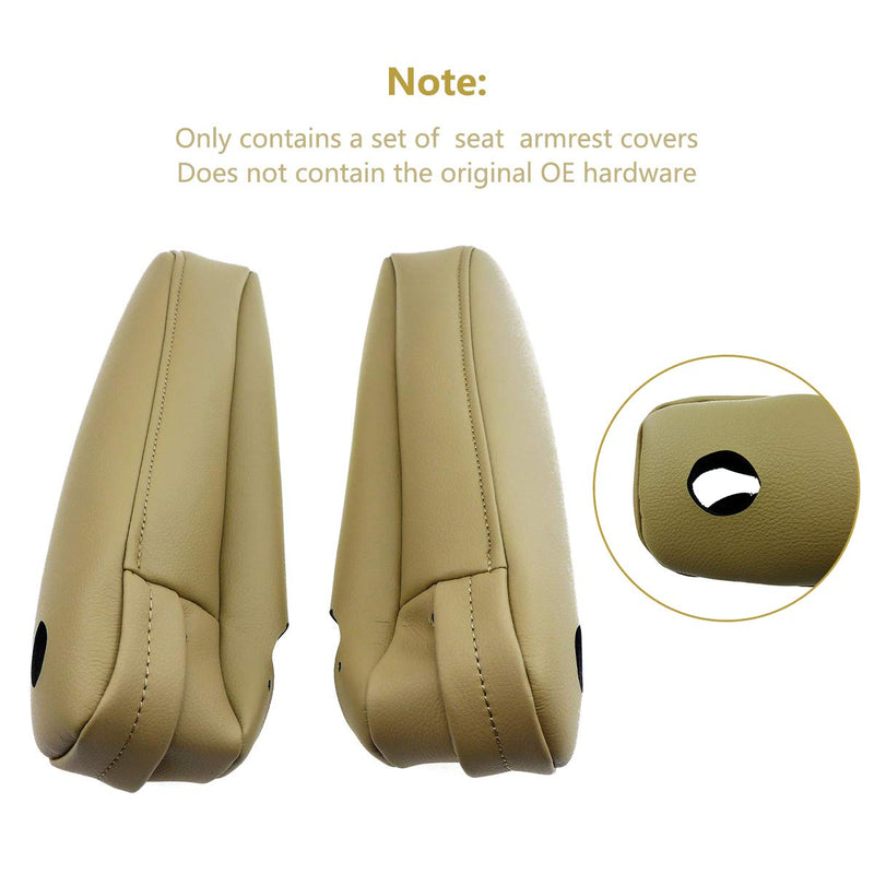 YouVbeen 2Pcs Seat Armrest Leather Cover Fit for Lexus RX300 RX330 RX350 Sport Utility 4-Door 3.0L 2003-2009, Beige Microfiber Synthethic Leather Insert Cards Cover Upholstery (Skin Only) - LeoForward Australia