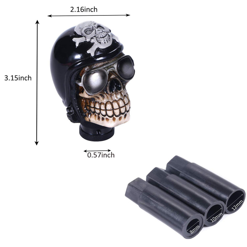  [AUSTRALIA] - Bashineng Pirate Stick Shifter Knob Skull Shape Universal Gear Shift Head Fit Most Manual Cars (Black)