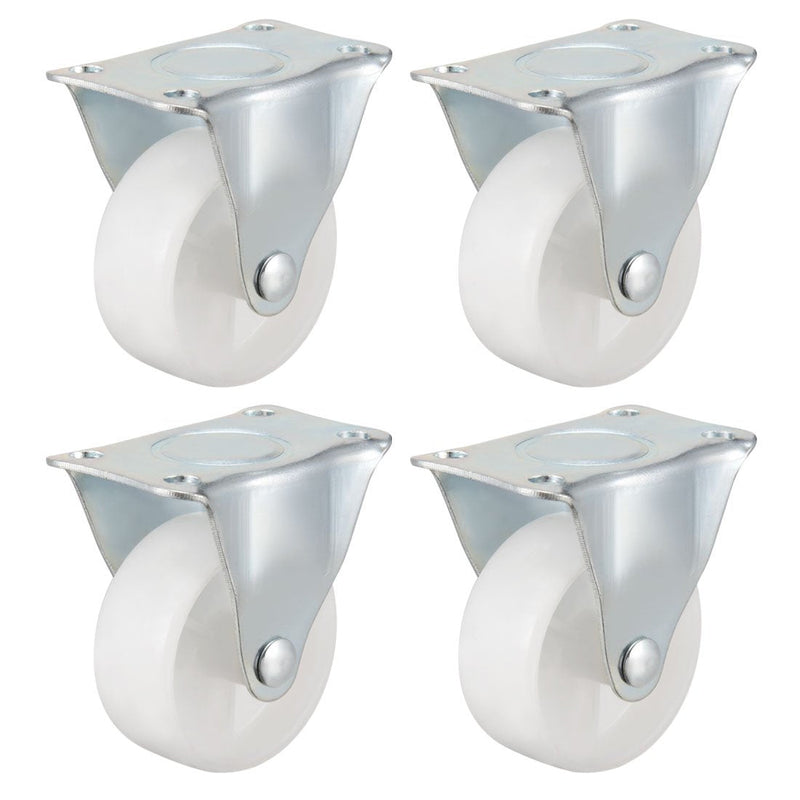  [AUSTRALIA] - uxcell Caster Wheels 2" Polypropylene with Top Plate 44LBS Capacity for Furniture Carts Workbench, White, Pack of 4