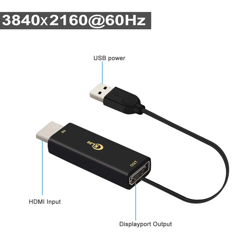 CKLau 4Kx2K@60Hz Ultra HD HDMI to DP Adapter with USB Power, HDMI to Displayport Converter Compatible HDCP for CKLau KVM Switch, Xbox one, 360, PS4/5, Mac, NS and More - LeoForward Australia