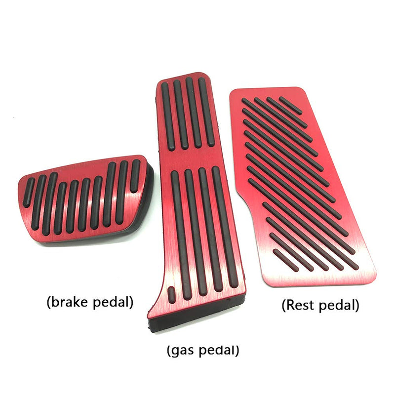  [AUSTRALIA] - BOYUER Anti-Slip No Drilling Aluminum Rest Brake and Gas Accelerator Pedal Covers For Toyota Camry 2018 2019 2020 Foot Pedal Pads Kit 3PCS (RED) RED