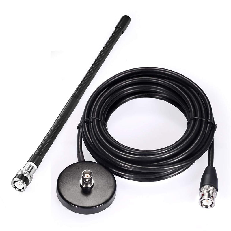  [AUSTRALIA] - Bingfu CB Antenna 27MHz CB Radio Antenna Soft Whip Magnetic Base CB Antenna BNC & PL259 Male Compatible with Cobra Midland Uniden Maxon President Portable Handheld CB Radio Car Mobile Radio Scanner