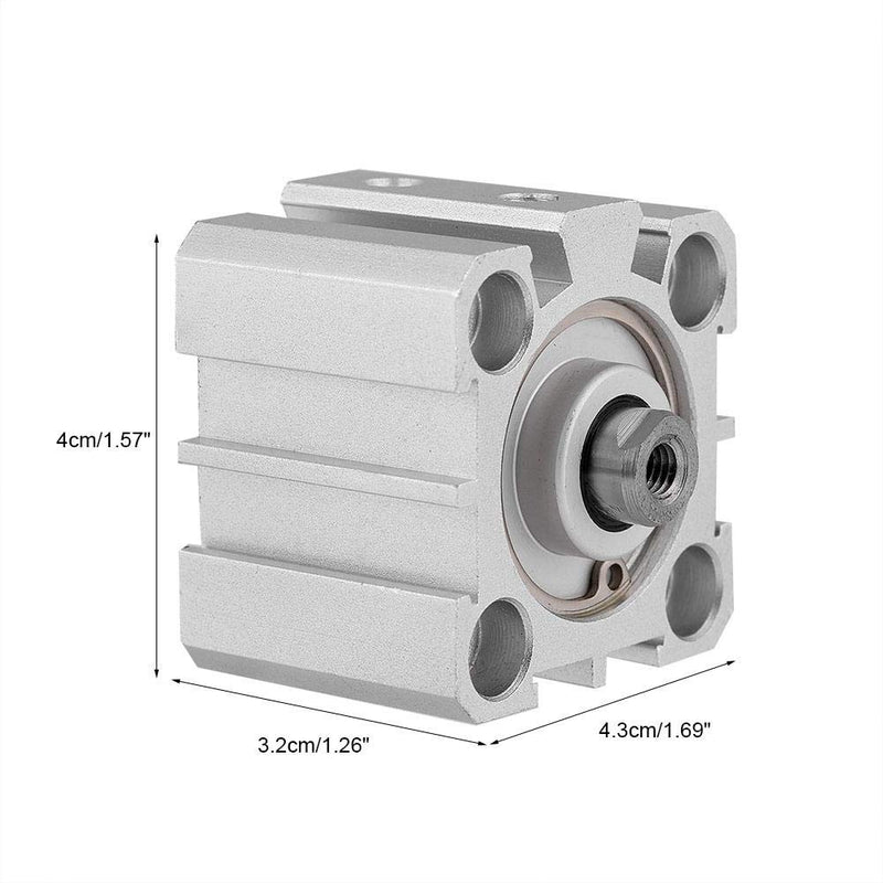 Pneumatic Air Cylinder, Compact Durable SDA25-10 25mm Bore 10mm Stroke Aluminum Double Acting Pneumatic Air Cylinder with Double Seal Structure - LeoForward Australia