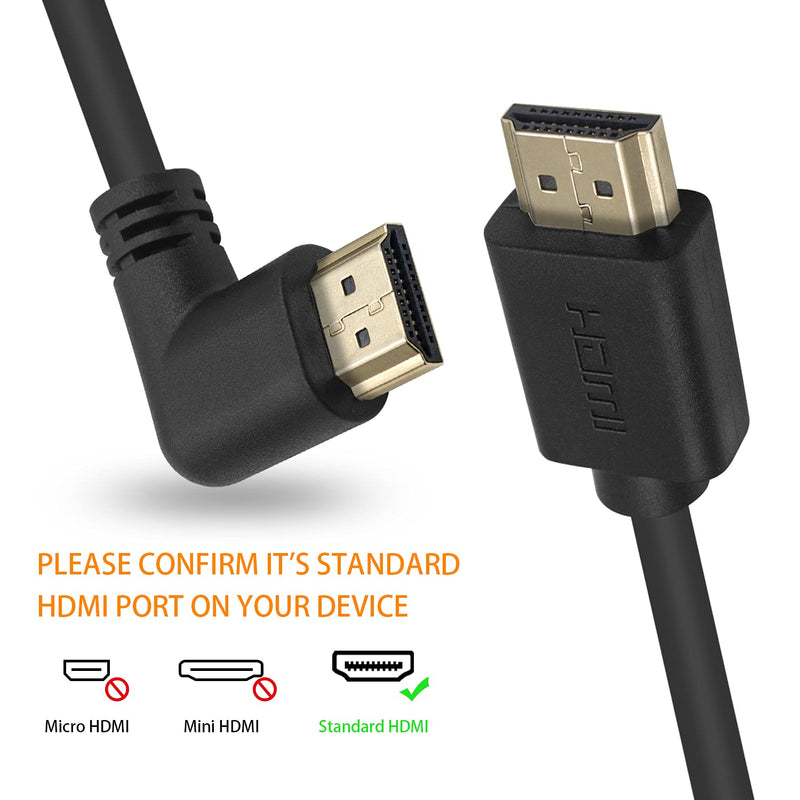 Poyiccot HDMI 2.0 Male to Male Cable 90 Degree, 2 Feet / 60cm Gold Plated High Speed HDMI Male to Male Left Angle Cable 60Hz, 4K 2K (M/M Left) - LeoForward Australia