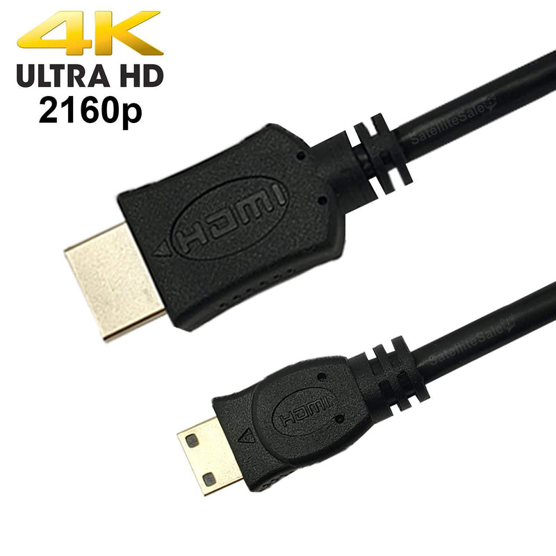 SatelliteSale High-Speed Mini HDMI to HDMI TV Adapter Cable [24K Gold Plated | Copper Core | PVC Jacket] 4K Resolution, 3D, Audio Return Channel, HDMI Ethernet Channel (6 Feet) 6 Feet - LeoForward Australia