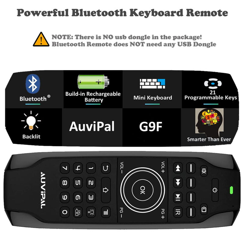  [AUSTRALIA] - AuviPal G9F Backlit Mini Bluetooth Keyboard, Replacement Remote Control with 21 IR Keys for TV Stick 4K, Chromecast Google TV, NVIDIA Shield, Android Box and Insignia Smart TV