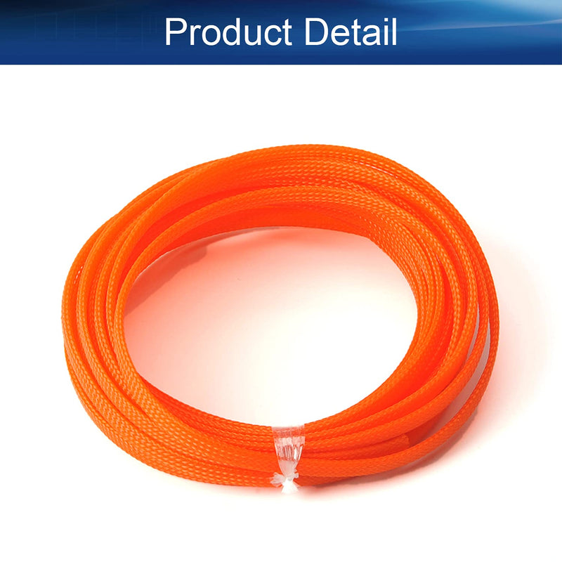  [AUSTRALIA] - Bettomshin 1Pcs 16.4Ft PET Braided Cable Sleeve, Width 6mm Expandable Braided Sleeve for Sleeving Protect Electric Wire Electric Cable Orange
