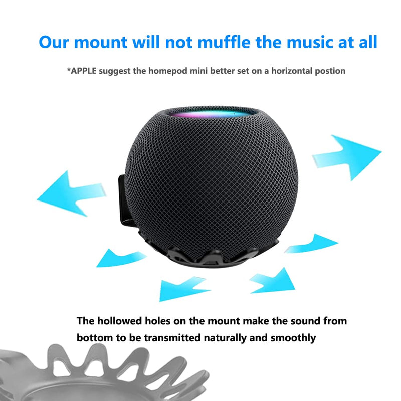  [AUSTRALIA] - EMAQUIN Wall Mount Bracket for Homepod Mini (Drill Free,Sturdy Metal,Durable Paint Finish,Easy Install on The Wall,Compatible with Homepod Mini, Black) Single pc