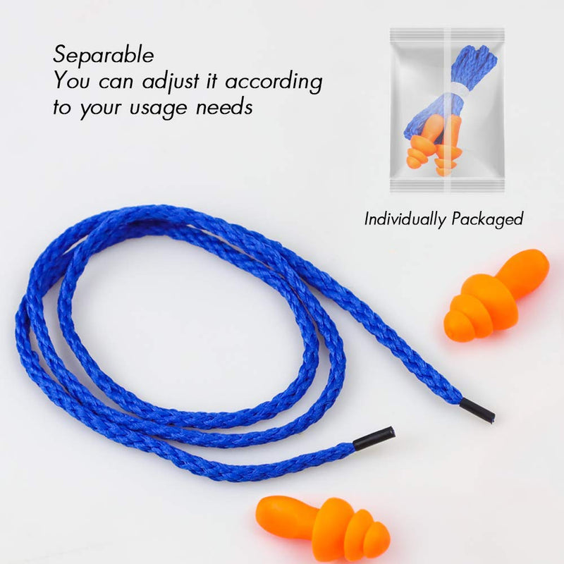  [AUSTRALIA] - 50 Pairs Ear Plugs for Sleeping, Hearing Protection Reusable Silicone Ear Plugs Noise Reduction, Individually Wrapped Earplugs for Shooting, Concerts, Swimming Orange&blue 50 Pair (Pack of 1)