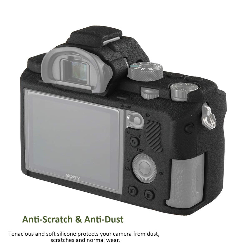  [AUSTRALIA] - Easy Hood Camera Case for Sony Alpha A7II A7RII A7SII A7 II A7R II A7S II A7R2 ILCE-7RM2 ILCE-7M2 Soft Silicone Rubber Camera Protective Body Case Skin Camera Protector Cover (Black) Black