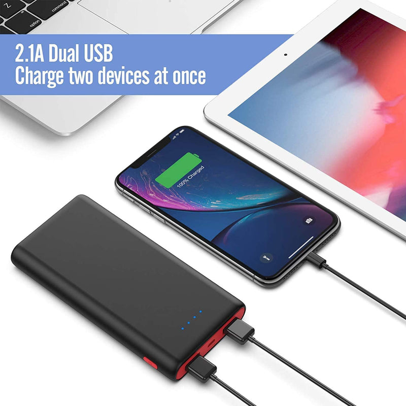  [AUSTRALIA] - Portable Charger Power Bank 25800mAh, Ultra-High Capacity Fast Phone Charging with Newest Intelligent Controlling IC, 2 USB Port External Cell Phone Battery Pack Compatible with iPhone,Android etc Black-Black-Red