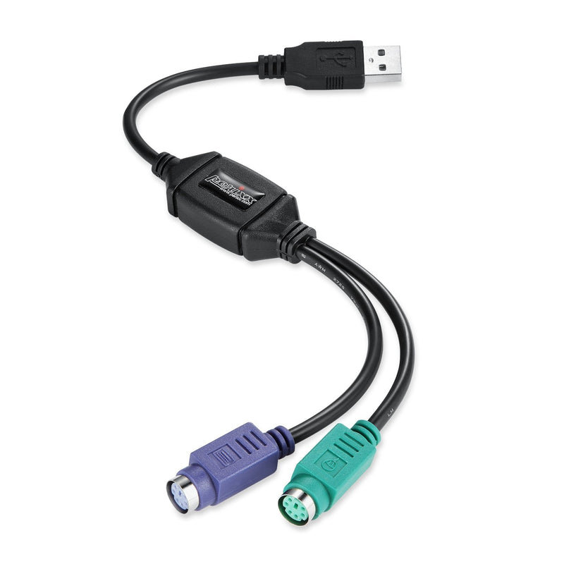  [AUSTRALIA] - Perixx PERIPRO-401 PS2 to USB Adapter for Keyboard and Mouse - Built-in USB Controller - Black