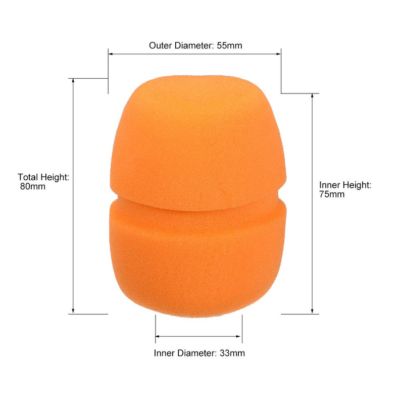  [AUSTRALIA] - uxcell 10PCS Sponge Foam Mic Cover Handheld Microphone Windscreen Shield Protection Orange for KTV Broadcasting