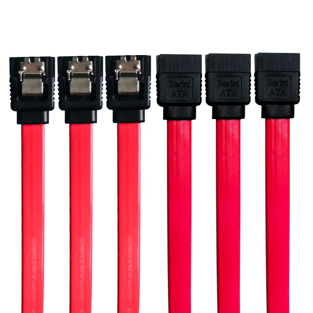 [AUSTRALIA] - LWS 4 Pack Straight SATA III Hard Disk Cable 6.0 Gbps,7pin Female to Female Data Cable with Locking Latch,Length:18 Inches (red)