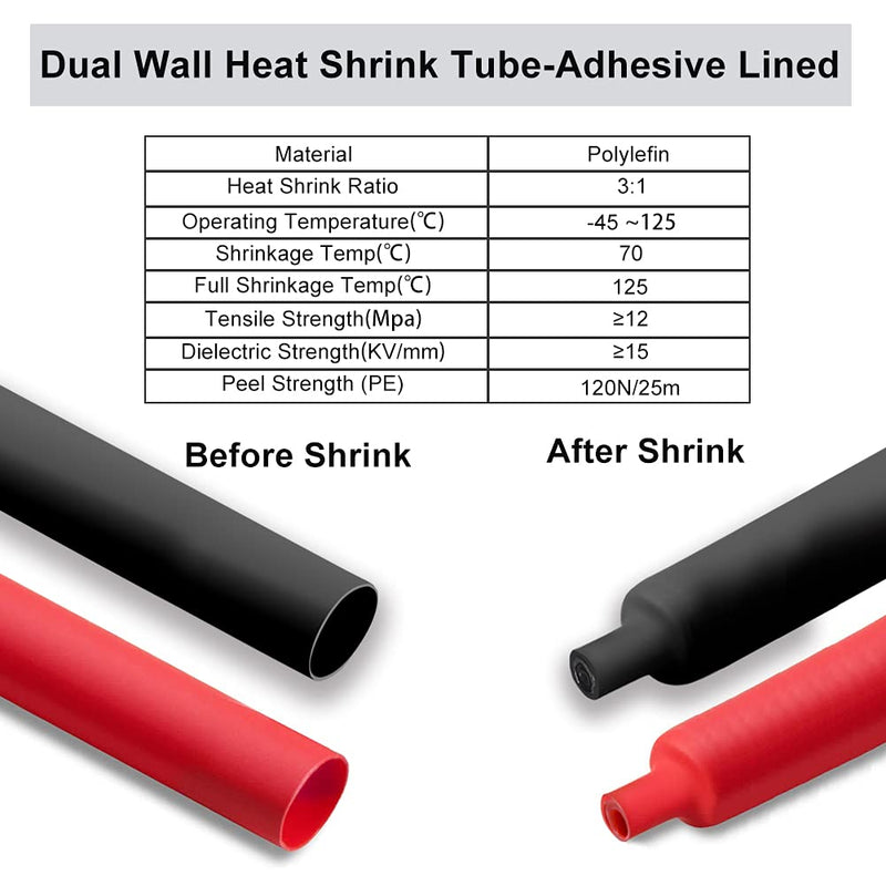  [AUSTRALIA] - AIRIC 2/0 Gauge Wire Lugs 1/2" Stud (M12), 4pcs UL Heavy Duty Cable Lugs Large Battery Cable Ends, Tinned Copper Tubular Lugs 2/0 AWG Ring Terminal Connectors DIN 46235, with 3:1 Heat Shrink Tubing 2/0 AWG 1/2" STUD (M12)