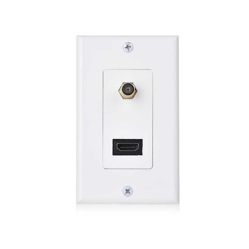  [AUSTRALIA] - Cable Matters HDMI Wall Plate with Coax Outlet (Coax Wall Plate) in White