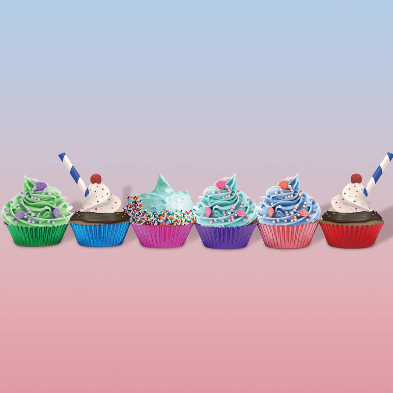  [AUSTRALIA] - TRUSBER 200Pcs Cupcake Liners Aluminum Foil Cups Cake Muffin Molds Non-stick Baking Cupcake Wrapper Holder for Wedding,Birthday,Party,Baby Shower Multicolor