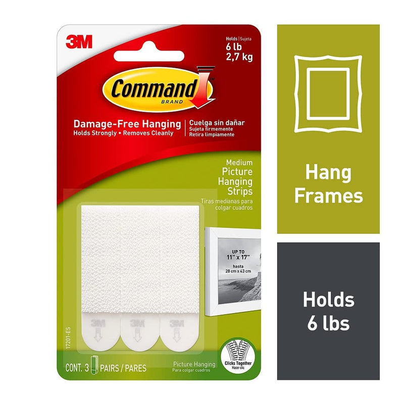  [AUSTRALIA] - 3M Command Adhesive Strip Picture Hanging, Pack of 1, White,CAD17201ES