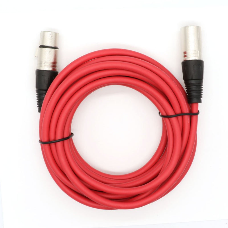  [AUSTRALIA] - Dremake 3Pin XLR Male to XLR Female Microphone Cable Professional for Recording, Mixing, and Lighting Equipments - 16.5 Foot/Red 16.5FT/5M Red